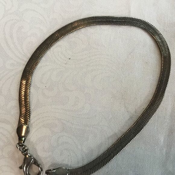 Silvertone Herringbone Bracelet  - Picture 3 of 3